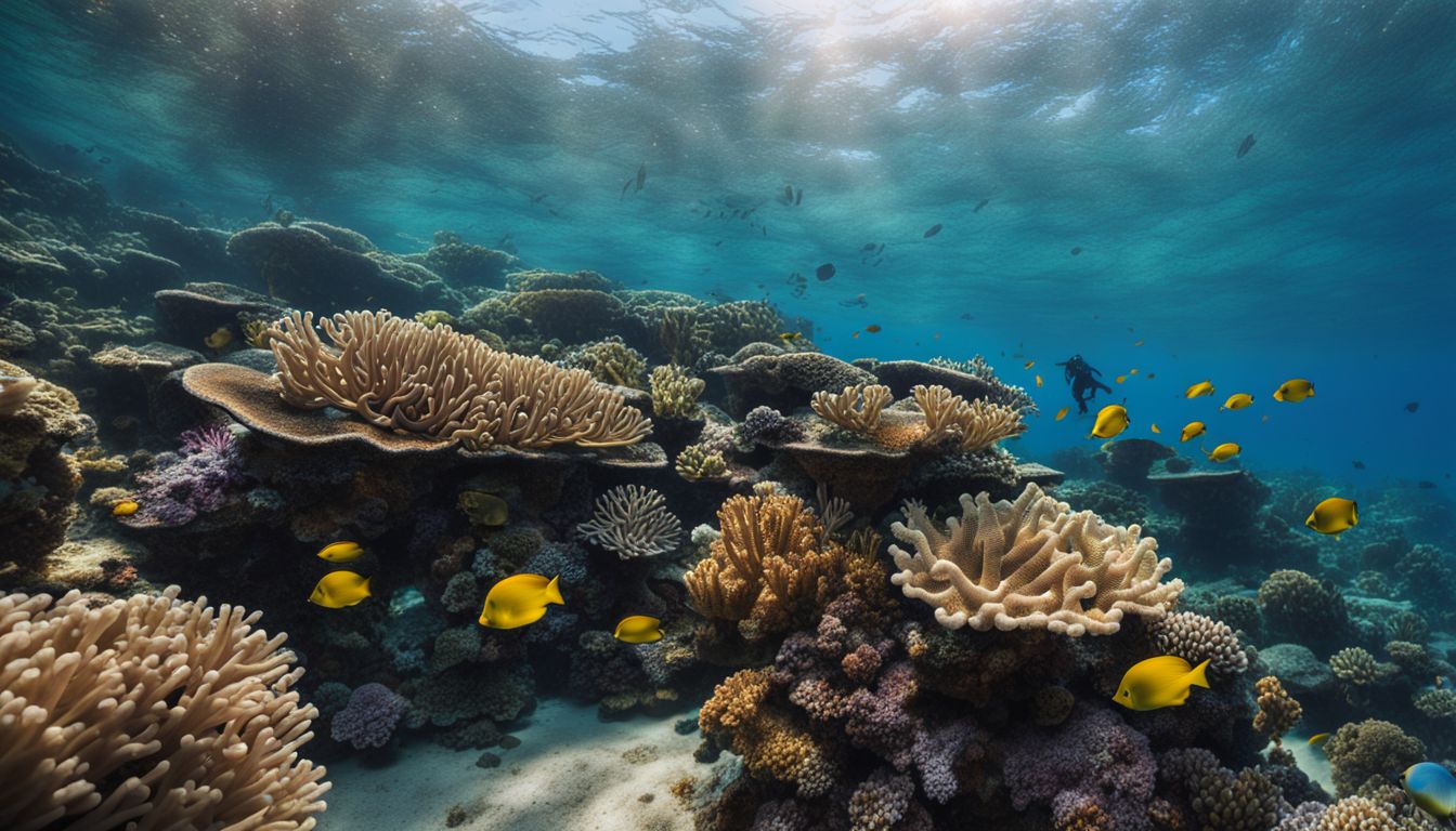 A vibrant and diverse underwater coral reef teaming with marine life, captured in high-quality photographs. A vibrant and diverse underwater coral reef teaming with marine life, captured in high-quality photographs.